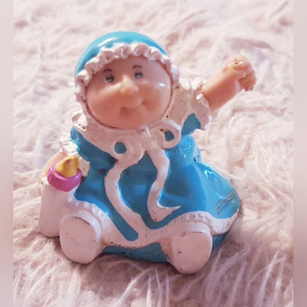 1984 Cabbage Patch Kids Figure Baby with Bottle Teal Vintage CPK